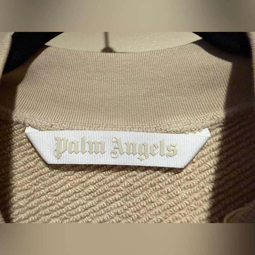 Palm Angels I Love PA Beige Cotton Crewneck boxy Sweatshirt - Picture 13 of 16